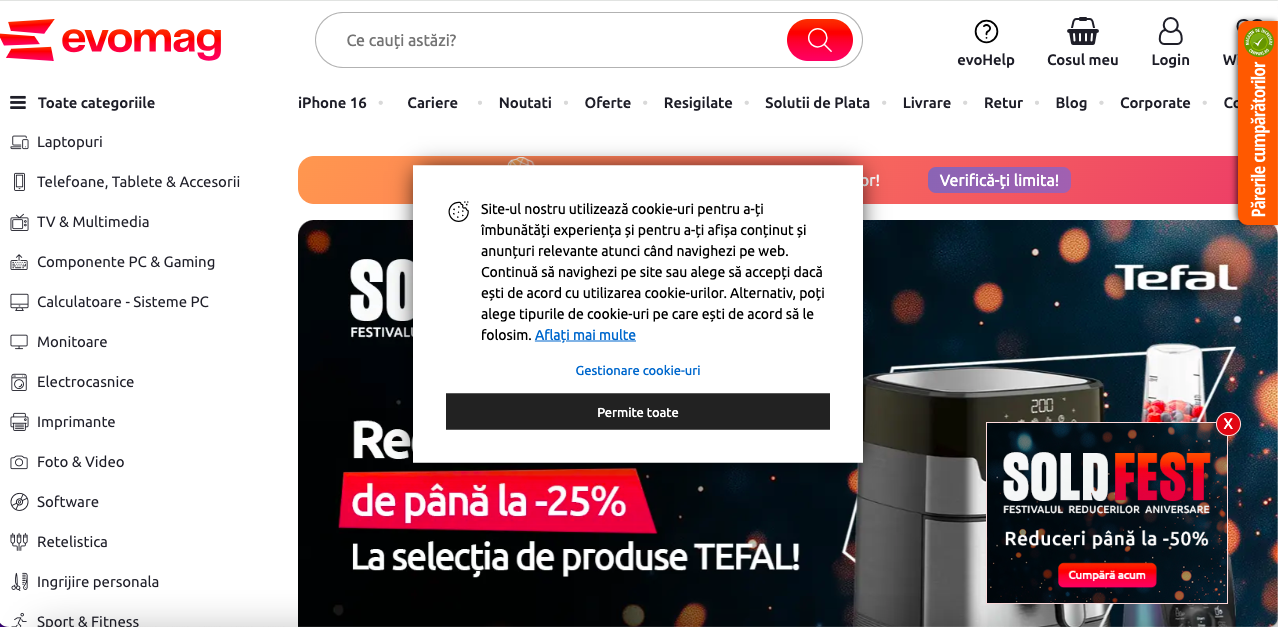 Website on Tablet